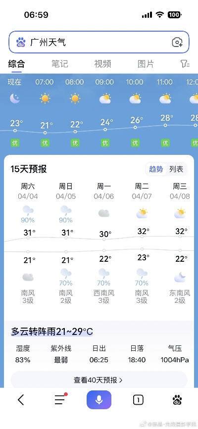 广东广州明天天气（广州明天实时天气）